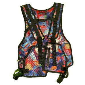 ROKU Studio Mens Sleeveless Zip Up Vest Stylish One Size MULTICOLOR Black
